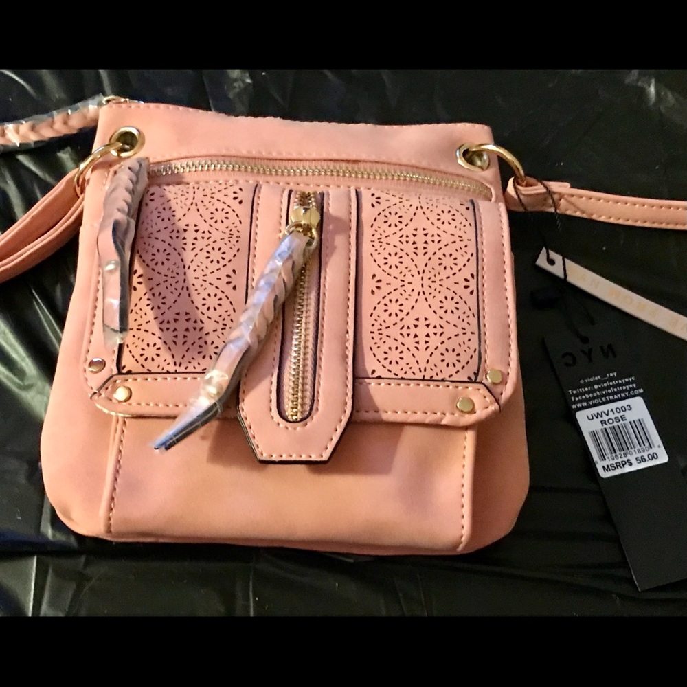 Violet Ray faux suede handbag pink